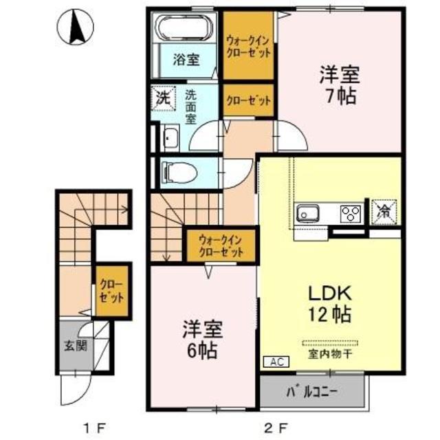 ルピナ A(2LDK/2階)の間取り写真