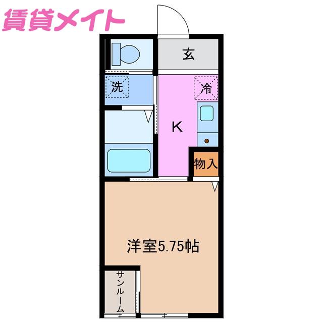 FOREST COURT サウス(1K/2階)の間取り写真