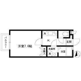 プランドール砧(1K/1階)の間取り写真