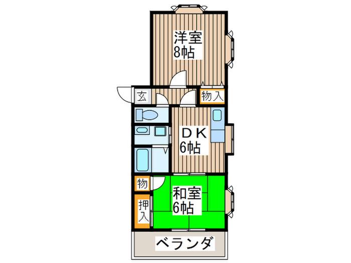 フローレンス(2DK/3階)の間取り写真