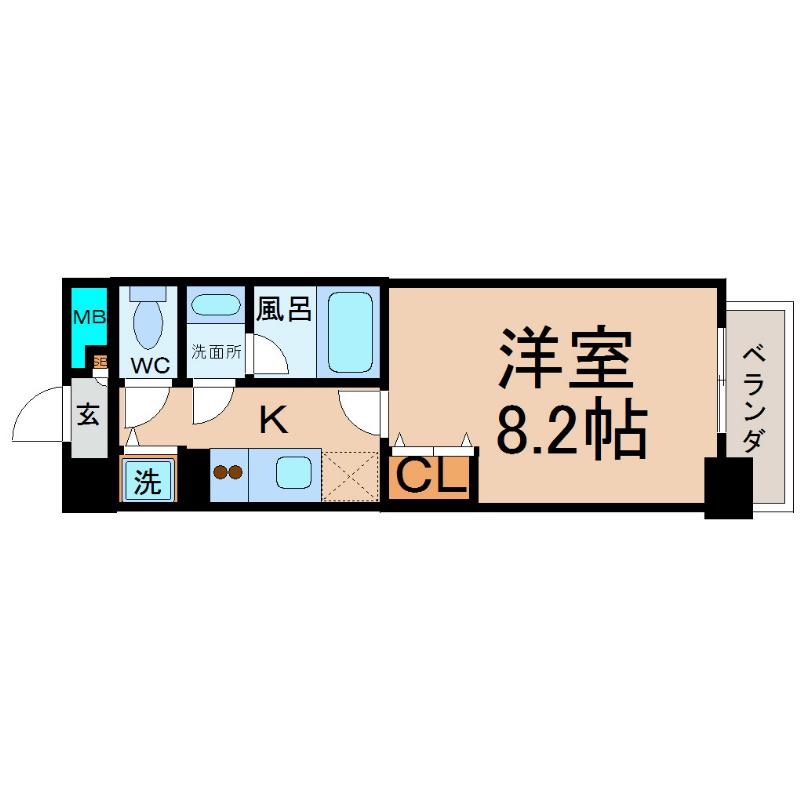 グレイス大須(1K/4階)の間取り写真