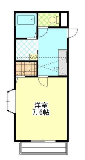ＪＲ八高線 毛呂駅 徒歩1分 2階建 築22年(1K/2階)の間取り写真