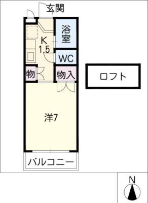 アンシャンテ(1K/1階)の間取り写真