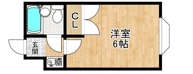 セゾン21(1K/2階)の間取り写真