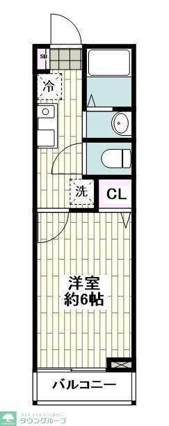 リポス瀬谷B棟(1K/3階)の間取り写真