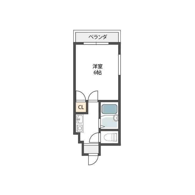 ゴッドフィールドタツミ(1K/6階)の間取り写真