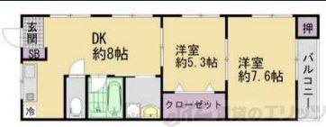 ラフィーネ(2DK/4階)の間取り写真