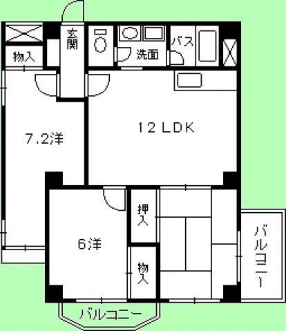 第2古江グリーンハイツ(3LDK/3階)の間取り写真