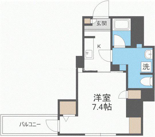 フォレステージュ北堀江(1K/9階)の間取り写真