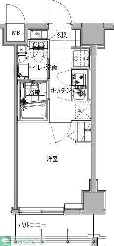 ハーモニーレジデンス品川ウエスト♯002(1K/7階)の間取り写真