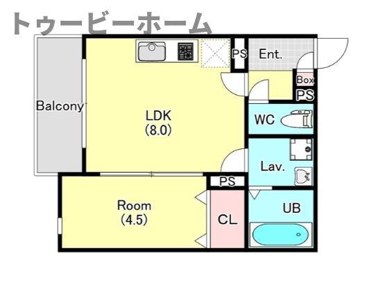 ジーメゾン川越南大塚(1LDK/3階)の間取り写真