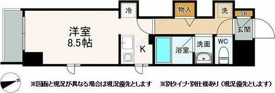 アムールふれあいの丘(ワンルーム/6階)の間取り写真