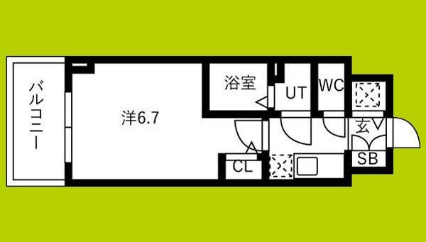IW RESIDENCE大阪CREST TAPP(1K/7階)の間取り写真