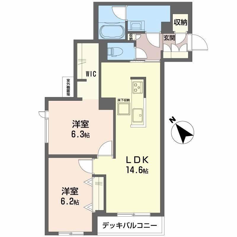 シェリレ(2LDK/1階)の間取り写真