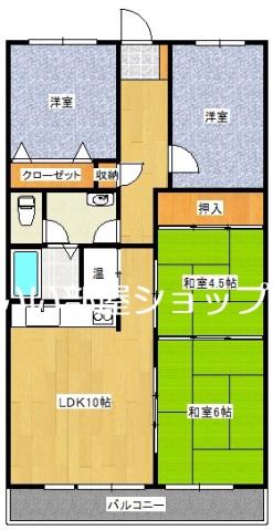 第2五福マンション(4LDK/5階)の間取り写真