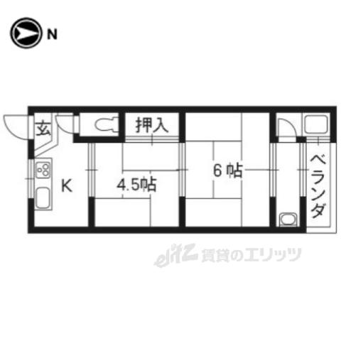 ラ・シノン(2K/2階)の間取り写真