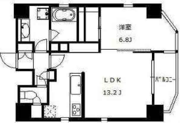ディアコート麻布(1LDK/5階)の間取り写真