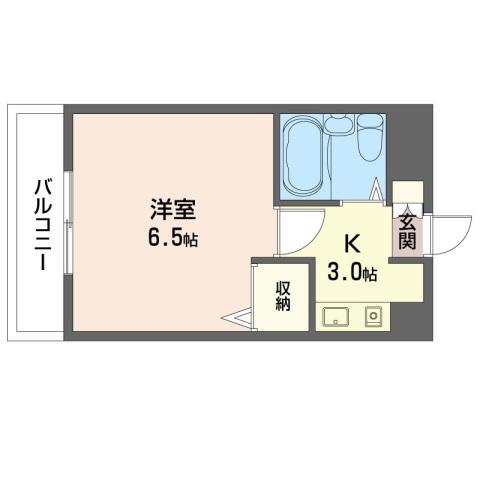 エステートピア和光II(1K/3階)の間取り写真