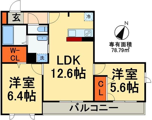 ビューアイランド弐番館(2LDK/3階)の間取り写真