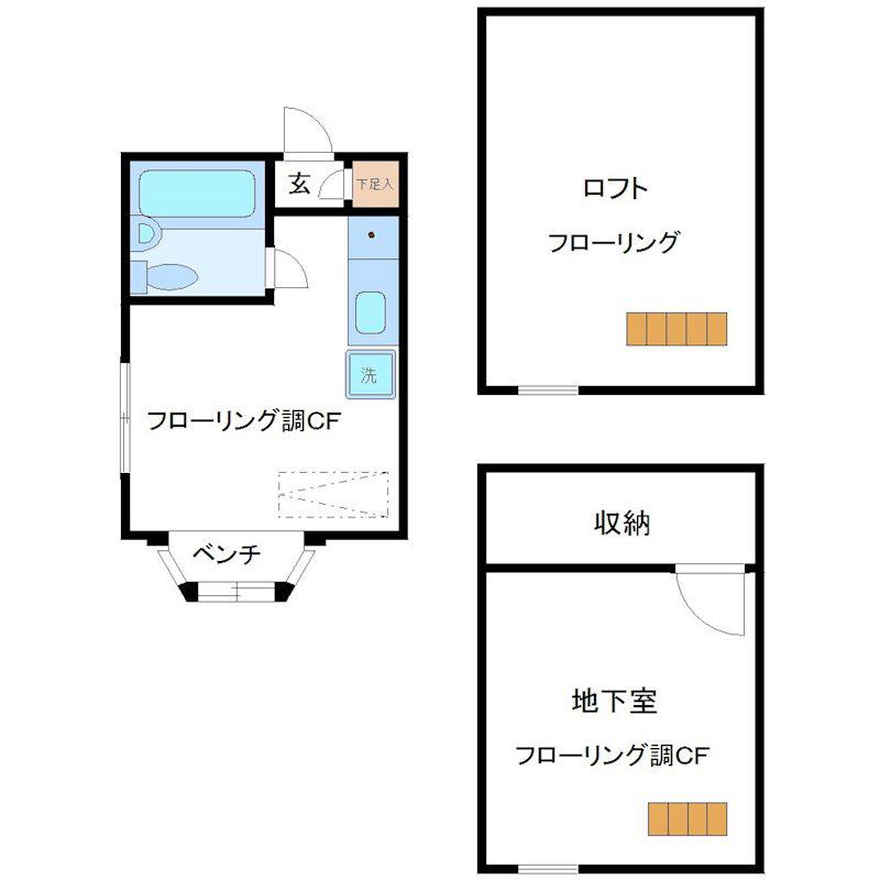 プラザUSA菊名(1SK/1階)の間取り写真