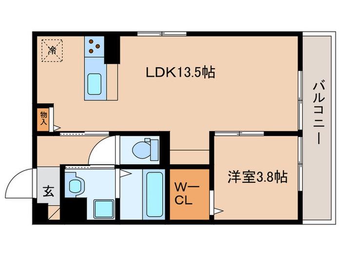 アイル京都山科(1LDK/3階)の間取り写真