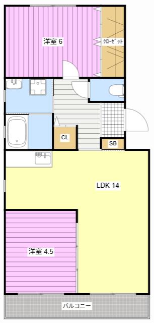 メローネINN(2LDK/3階)の間取り写真