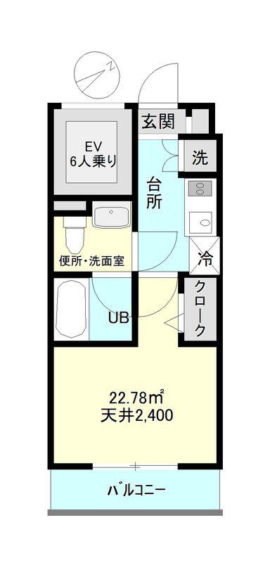 レジェンド南品川(1K/3階)の間取り写真