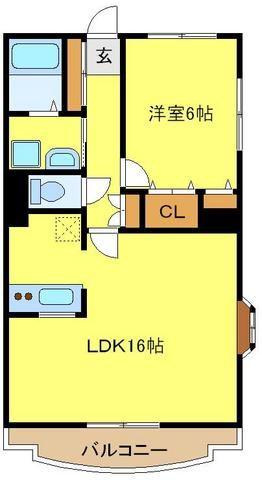ベルクレール(1LDK/1階)の間取り写真