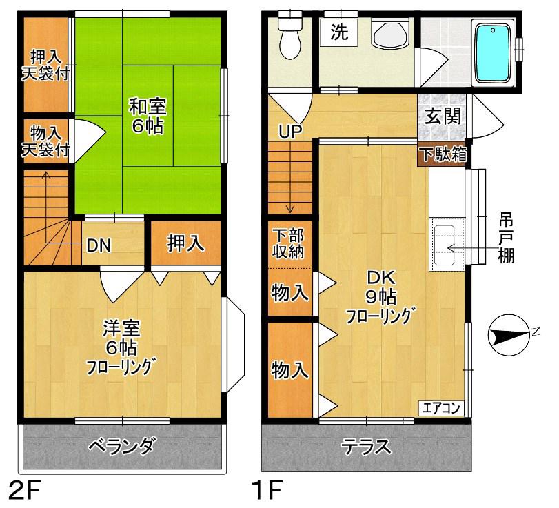 ライムライトA(2DK/1階)の間取り写真