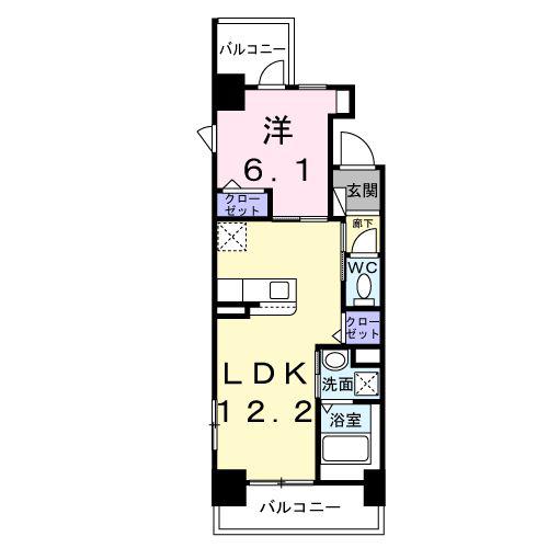レパラール関口(1LDK/5階)の間取り写真