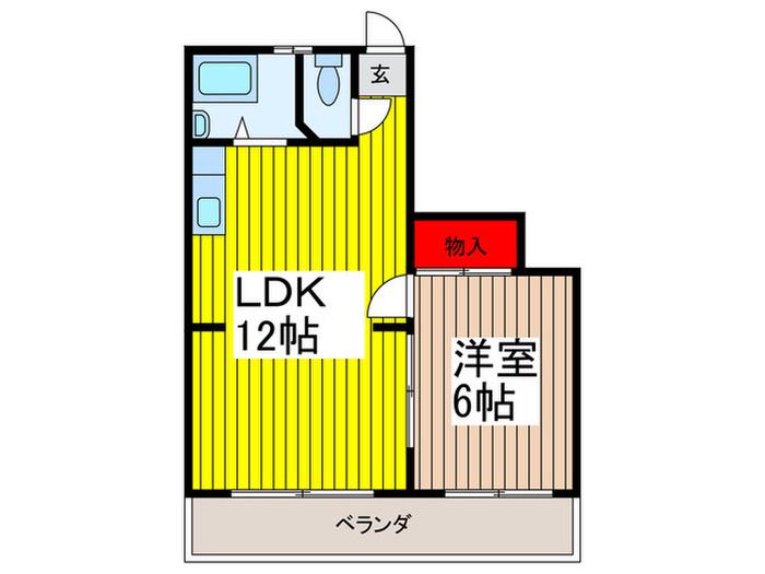 マンション内田(1LDK/2階)の間取り写真