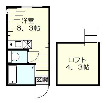 ユナイト元住吉モンゴメリーの杜(ワンルーム/1階)の間取り写真