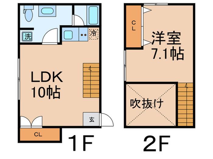 アトリオ三軒茶屋(1LDK/1階)の間取り写真