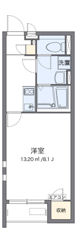 クレイノブレッシングIII(1K/1階)の間取り写真