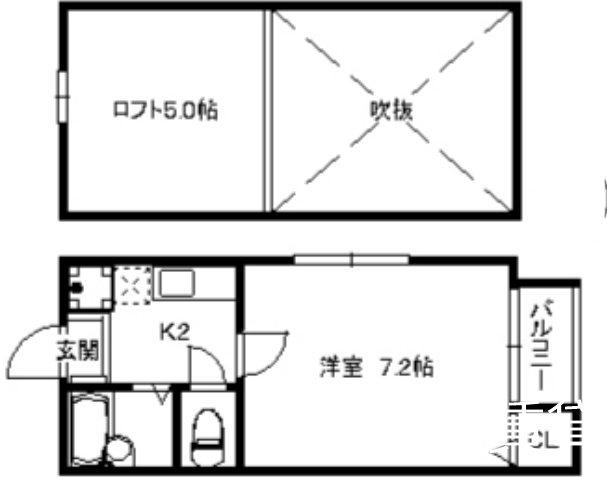 ポラリス室見(1K/1階)の間取り写真