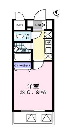NSコート139REX新橋(1K/15階)の間取り写真