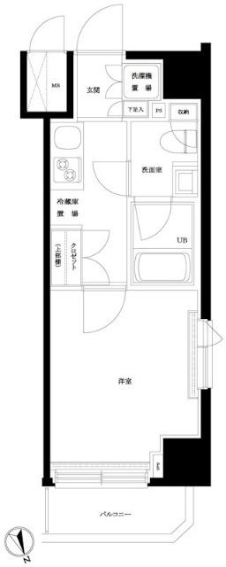 ルーブル新丸子(1K/9階)の間取り写真