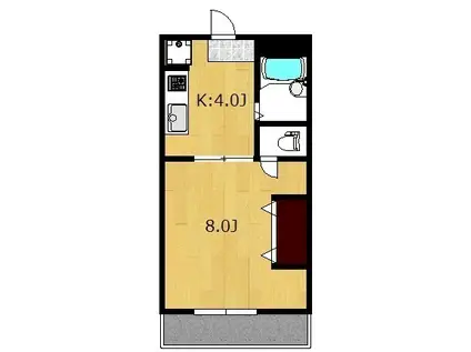 WILLさちが丘(1K/3階)の間取り写真