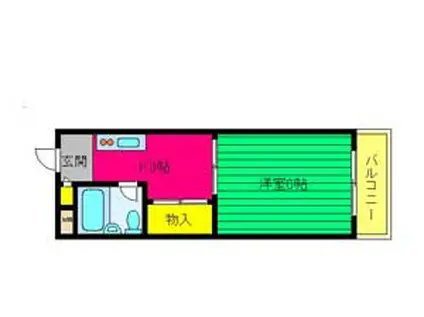 ドミール今井(1K/3階)の間取り写真