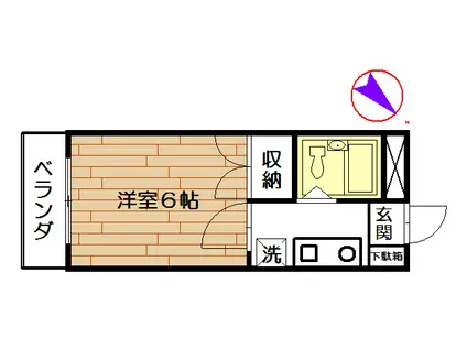 御料ビル(1K/3階)の間取り写真