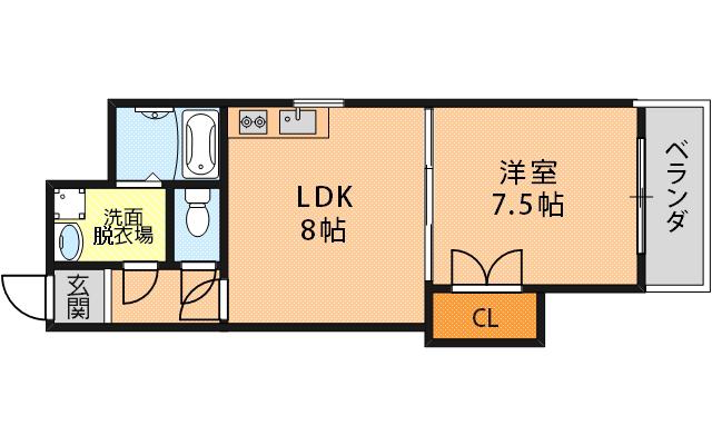 ニューメゾン高倉(1LDK/3階)の間取り写真