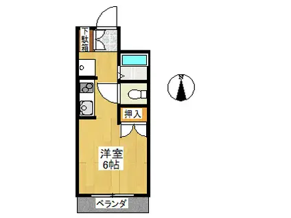 メゾンRYU(ワンルーム/2階)の間取り写真