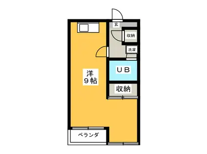 青島ハイツ(ワンルーム/2階)の間取り写真