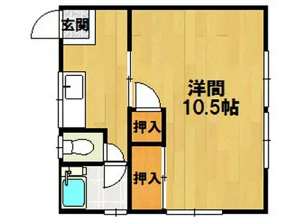 小川アパート(1K/1階)の間取り写真