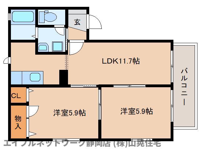 ラッフィナ-ト(2LDK/2階)の間取り写真