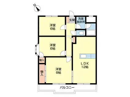 アバンセΒ(3LDK/3階)の間取り写真