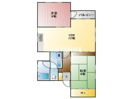 富士ハイツ(2LDK/4階)の間取り写真