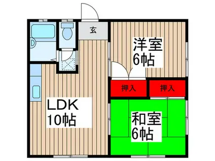 パークアベニュー中浦和(2LDK/2階)の間取り写真