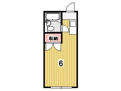 ハイツ賀茂II(ワンルーム/2階)の間取り写真