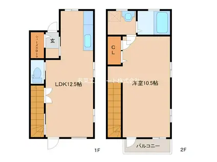 デュオハウス(1LDK/2階)の間取り写真